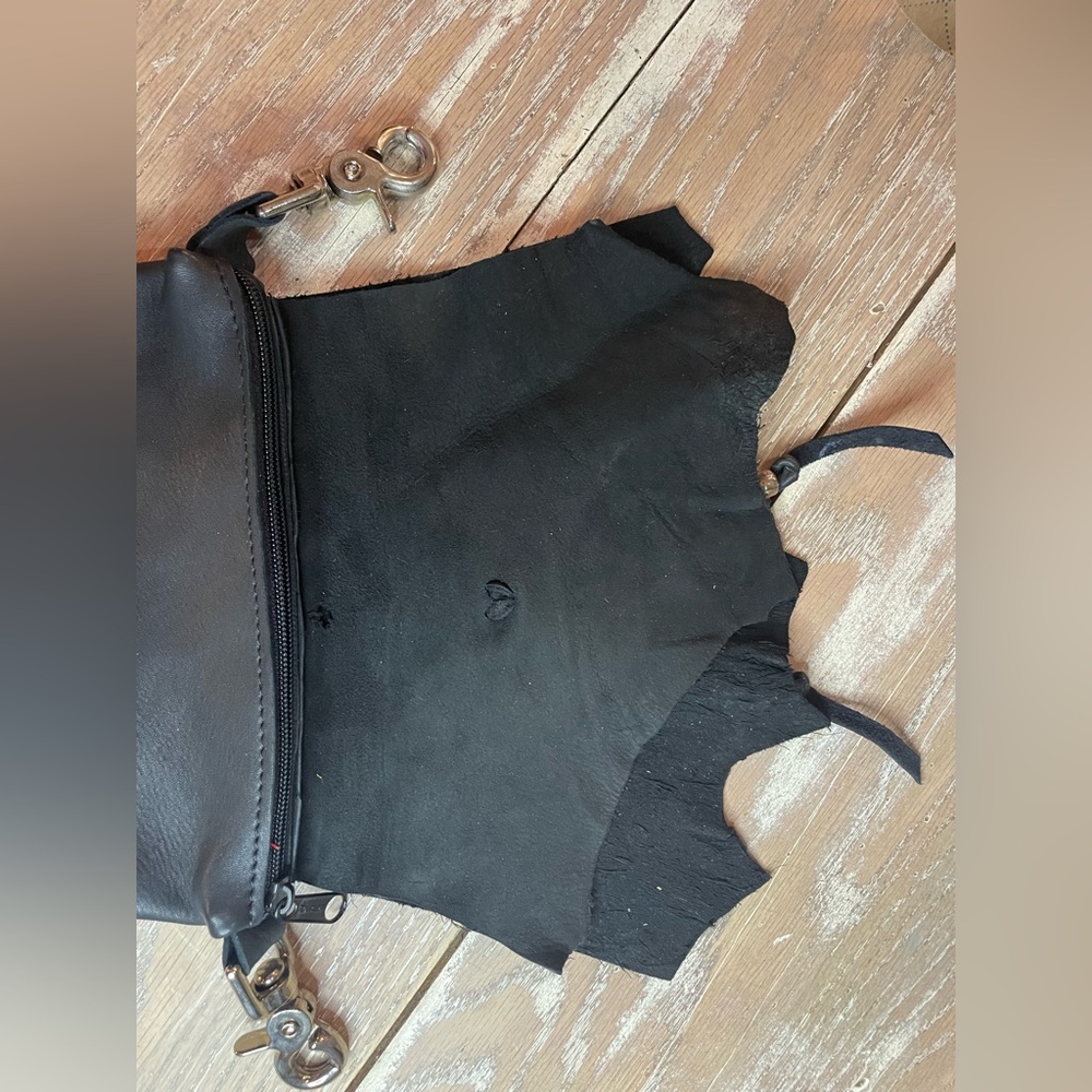 Handmade Black SUPER SOFT Genuine Leather Clip On Hip Bag Fanny Pack Motorcycle - Picture 6 of 13